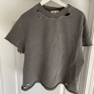 Distressed Shortsleeved Sweater